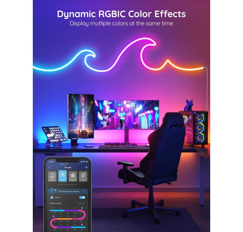 Govee GOVEE - LED Stripe Neon Gaming Table Light…