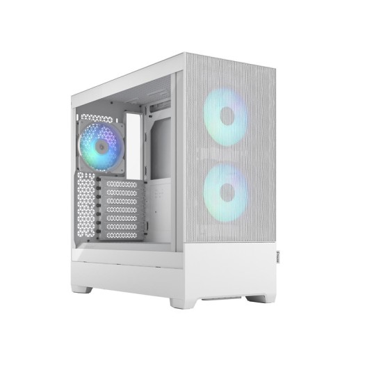 Fractal Design Pop Air RGB White TG ATX High-Airflow Clear Tempered Glass Window Mid Tower Computer Case - FD-C-POR1A-01