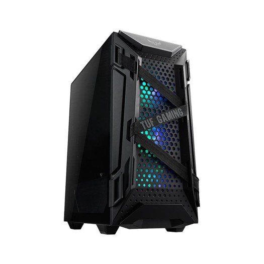 ASUS TUF Gaming GT301 ATX Mid-Tower, With Tempered Glass Side Panel, Honeycomb Front Panel, Preinstall Fans 3x120mm ARGB, 1x120 Without Lighting