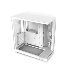 NZXT H6 Flow | Compact Dual-Chamber Mid-Tower Airflow Case | Panoramic Glass Panels | High-Performance Airflow Panels | Includes 3 x 120mm Fans | Cable Management | White - CC-H61FW-01