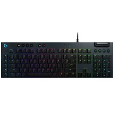 Logitech G815 LIGHTSYNC RGB Mechanical Gaming Keyboard with Low Profile GL Linear key switch, 5 programmable G-keys, USB Passthrough, dedicated media control - Linear – Black
