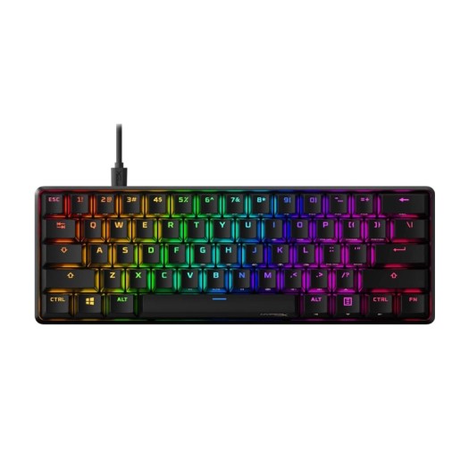 HyperX Alloy Origins 60 - Mechanical Gaming Keyboard, Ultra Compact 60% Form Factor, Dual Throw PBT Keys, RGB LED Backlight, CHRISTMAS Software Compatible - Linear HyperX Red Switch - HKBO1S-RB-US/G