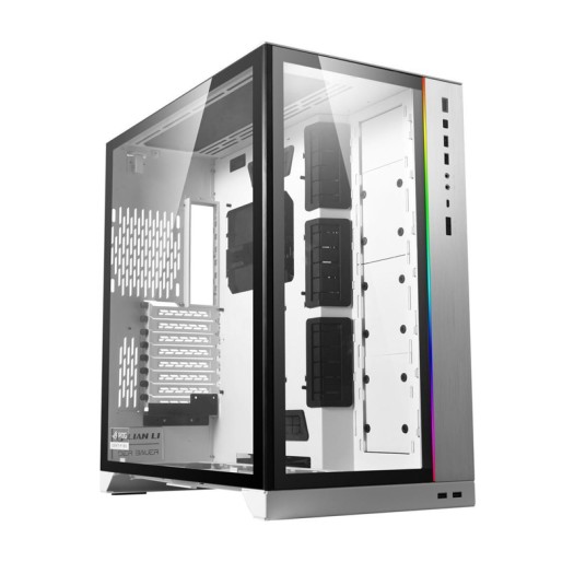 LIAN LI O11 Dynamic XL ROG Certificated - White Color - Tempered Glass on the Front, and Left Side - E-ATX, ATX Full Tower Gaming Computer Case 