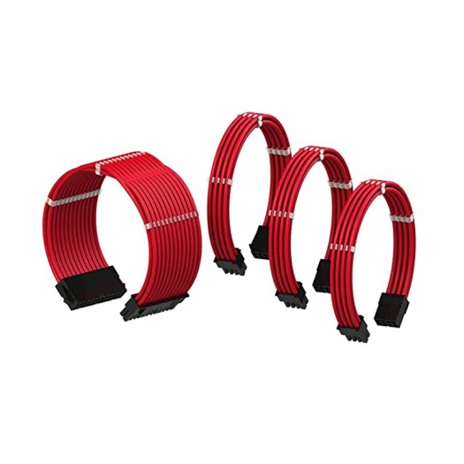 Red Power Supply Sleeved Cables