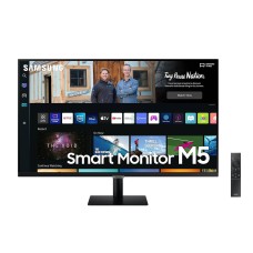 Samsung M5 27'' FHD Flat Monitor, With Smart TV Experience, 1920x1080 Resolution, Max 60Hz Refresh Rate, 4ms Response Time, HDR10, 16:9 Aspect Ratio, Max 1B Color Support, Black | LS27BM500EMXUE