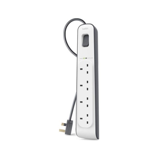 Belkin 4-outlet Surge Protection Strip with 2M Power Cord, BL-SRG-4OT-2M-UK