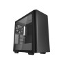 DeepCool CK500 Mid-Tower ATX Case, Full-Size Tempered Glass Window, Two Pre-Installed 140mm Airflow Fans, E-ATX Motherboard Support, Front I/O USB Type-C, Black