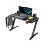 Eureka Ergonomic Z2 Gaming Desk 50.6'' Z Shaped Office PC Computer Gaming Table with Retractable Cup Holder Headset Hook RGB Light | ERK-EDK-Z2BK