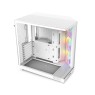 NZXT H6 Flow RGB Compact Dual-Chamber Mid-Tower Airflow Case | Includes 3 x 120mm RGB Fans | Panoramic Glass Panels | High-Performance Airflow Panels | Cable Management | White - CC-H61FW-R1