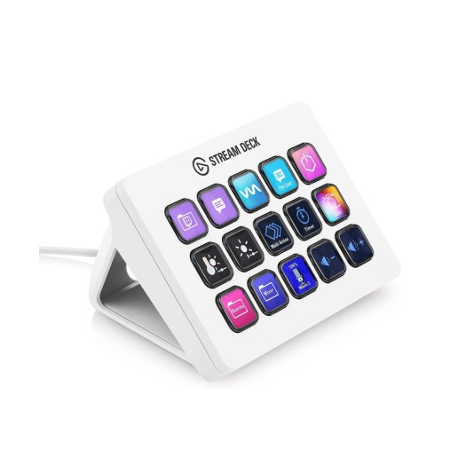Elgato Stream Deck MK.2 – Studio Controller, 15 macro keys, trigger actions in apps and software like OBS, Twitch, ​YouTube and more, works with Mac and PC - White