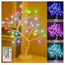 Cherry Blossom RGB Tree Light with Remote Control 16 Color-Changing LED Artificial Flower Tree Table Top Lamp Modern Home Lit Tree Centerpieces Decoration