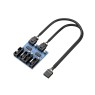 Motherboard USB2.0 9pin USB Header Splitter Male 1 to 4 Female Extension Cable（30cm/0.98ft）Card Control PCB Board USB HUB 9-pin Splitter Adapter Port Multilier PWM Fan Splitter Cable 1 to 4 Converter
