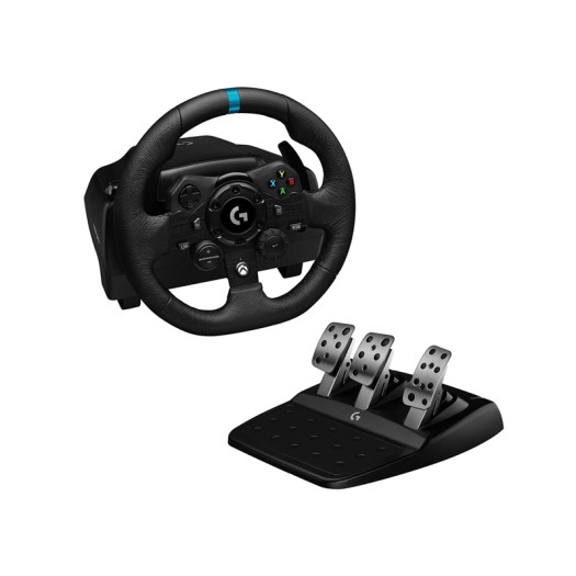 Logitech G923 Racing Wheel and Pedals for Xbox X|S, Xbox One and PC featuring TRUEFORCE up to 1000 Hz Force Feedback, Responsive Pedal, Dual Clutch Launch Control, and Genuine Leather Wheel Cover