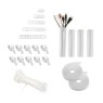 MasterMind 121pcs Cord Management Organizer Kit 4 Cable Sleeve with Zipper,10 Self Adhesive Cable Clip Holder,10pcs and 2 Roll Self Adhesive tie and 100 Fastening Cable Ties for TV Office Home etc (white)