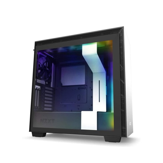 NZXT H710i  ATX Mid Tower PC Gaming Case - Front I/O USB Type-C Port - Quick-Release Tempered Glass Side Panel - Vertical GPU Mount - Integrated RGB Lighting - White/Black  - CA-H710 i-W1