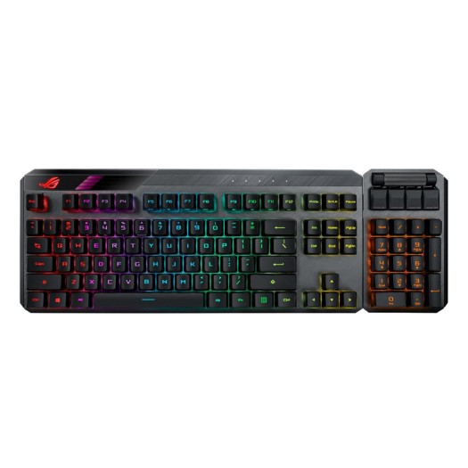 ASUS ROG Claymore II Wireless Modular Gaming Mechanical Keyboard (ROG RX Red Switches, detachable numpad & wrist rest for TKL 80%/100%, Aura Sync, media controls, fast charge, USB 2.0 Passthrough)