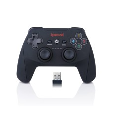 Redragon G808 Gamepad, PC Game Controller, Joystick with Dual Vibration, Harrow, for Windows PC, PS3, Playstation, Android, Xbox 360 (Black-Wireless)