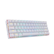 Redragon K530 Draconic 60% Compact RGB Wireless Mechanical Keyboard, 61 Keys TKL Designed 5.0 Bluetooth Gaming Keyboard with Brown Switches - white