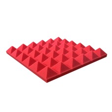 Mastermind Pyramid Acoustic Studio Foam- Soundproofing – Red Color – Pyramid Style Panels