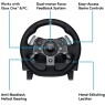 Logitech G920 Dual-Motor Feedback Driving Force Racing Wheel with Responsive Pedals for Xbox One - Black
