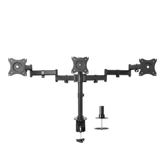 Triple Monitor Desk Mount, Height Adjustable Computer Monitor Stand Mount - 15” - 24”