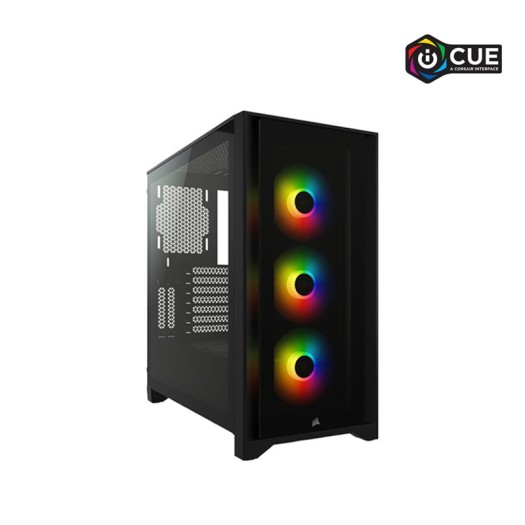 Corsair iCUE 4000X RGB CC-9011204-WW Black Steel / Plastic / Tempered Glass ATX Mid Tower Computer Case