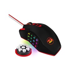 Redragon M901 Wired Gaming Mouse, MMO RGB LED Backlit Computer Mice, 12400 DPI Perdition with 18 Programmable Buttons, Weight Tuning Set for Windows PC Gaming (Black)