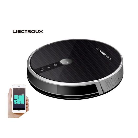 LIECTROUX C30B Robot Vacuum Cleaner 2D Map Navigation, Smart Memory, 3000Pa Suction, Map Shown on WiFi App, 0.6L Dustbin, 350ml Electric Water Tank, Wet and Dry Mopping