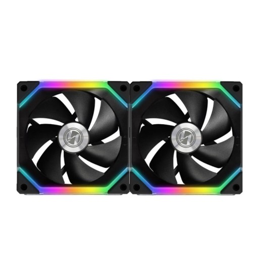 Lian Li UNI FAN SL140 Digital Addressable RGB 140 Fan with Controller , Twin Pack - Black - 14UF2B