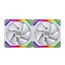 Lian Li UNI FAN SL140 Digital Addressable RGB 140 Fan with Controller , Twin Pack - White - 14UF2W