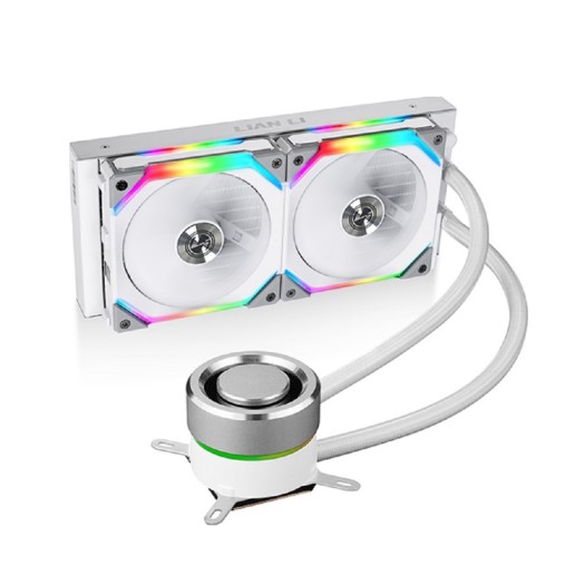 LIAN LI GALAHAD 240 AIO SL - RGB UNI FAN SL120 EDITION WHITE , Dual 120mm Addressable RGB Fans AIO CPU Liquid Cooler - GA240SLA