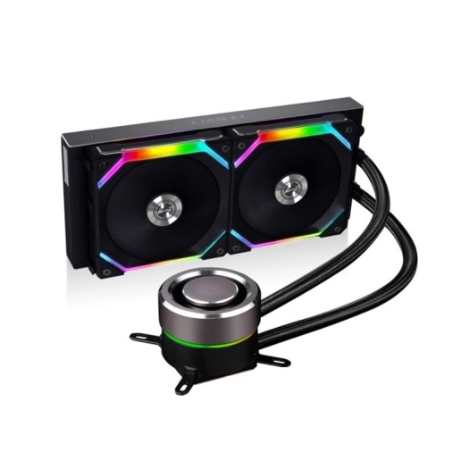 LIAN LI GALAHAD 240 AIO SL - RGB UNI FAN SL120 EDITION BLACK , Dual 120mm Addressable RGB Fans AIO CPU Liquid Cooler - GA240SLB