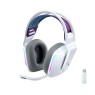 Logitech G733 Lightspeed Wireless Gaming Headset with Suspension Headband, LIGHTSYNC RGB, Blue VO!CE mic Technology and PRO-G Audio Drivers - White 