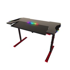 Twisted Minds GDTS-4 RGB Gaming Desk, MDF with Carbon Fiber Texture, Capacity 80kg, Black/Red - Size: 120*65cm - GDTS-4-1265-RED