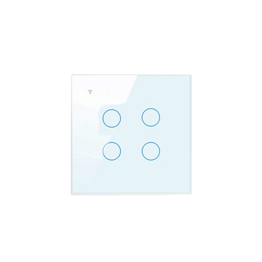 Tuya 4CH Wifi Smart Home Touch Wall Switch for Home Lamps - white - PST-WT-E4