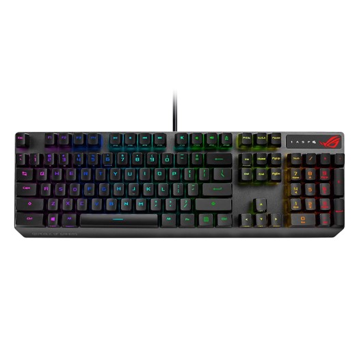 ASUS ROG Strix Scope RX  Mechanical Gaming Keyboard | Red Optical Mechanical Switches | USB 2.0 Passthrough | 2X Wider Ctrl Key for Greater FPS Precision | Aura Sync, Armoury Crate RGB Lighting
