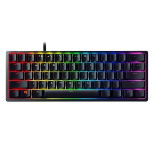 Razer Huntsman Mini 60% Gaming Keyboard, Fastest Keyboard Switches Ever, Purple Optical Switches, Chroma RGB Lighting, PBT Keycaps, Onboard Memory | RZ03-03390100-R3M1