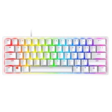 Razer Huntsman Mini 60% Gaming Keyboard, Fastest Keyboard Switches Ever, Clicky Purple Optical Switches, Chroma RGB Lighting, PBT Keycaps, Onboard Memory - Mercury White