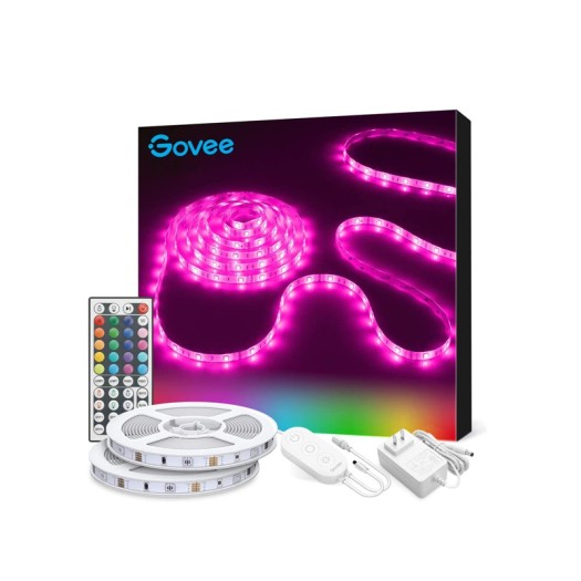 Govee RGB Led Strip Lights, 32.8 Feet, Color Changing Led Lights with Remote for Bedroom, Ceiling - H6189