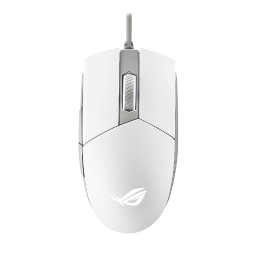 ASUS ROG Strix P516 Impact II Moonlight White Gaming Mouse | Ambidextrous and Lightweight Design, 6200 DPI Optical Sensor, Push-Fit Hot Swappable Switches, Aura Sync RGB Lighting, Minimal Design