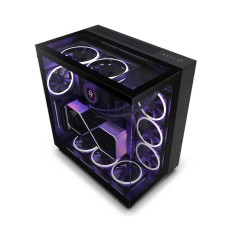 NZXT H9 Elite Dual-Chamber ATX Mid-Tower PC Case, Unique Glass Panel, Intuitive Cable Mgt, 360mm Radiators & 10x120mm Fans Support, Built-in RGB & Fan Controller, USB 3.2 Type-C/A, Black | CM-H91EB-01