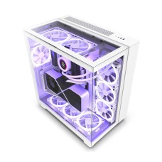 NZXT H9 Elite Dual-Chamber ATX Mid-Tower PC Case, Unique Glass Panel, Intuitive Cable Mgt, 360mm Radiators & 10x120mm Fans Support, Built-in RGB & Fan Controller, USB 3.2 Type-C/A, White | CM-H91EW-01