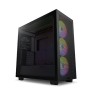 NZXT H7 Flow RGB CM-H71FB-R1 - Compact ATX Mid-Tower PC Gaming Case – High Airflow Perforated Front Panel – Tempered Glass Side Panel – 3 x F140 RGB Core Fans Included – 360mm Radiator Support – Black