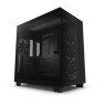 NZXT H9 Flow Dual-Chamber Mid-Tower ATX Gaming PC Case, High-Airflow Top Panel, Temp Glass Front & Side, Up to 360mm Radiator & 10x 120mm Fans Support, USB 3.2 Type-C & A Ports, Black | CM-H91FB-01