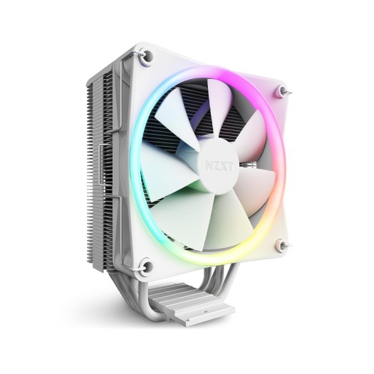 NZXT T120 RGB CPU Air Cooler - RC-TR120-W1 - Conductive Copper Pipes - Fluid Dynamic Bearings - AMD and Intel Compatibility - White