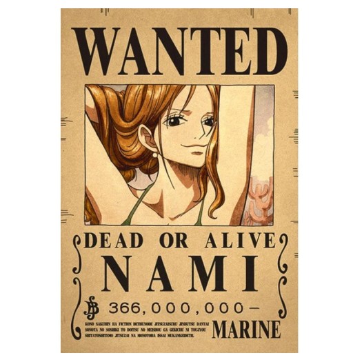Nami Wanted Bounty Poster, nami wanted poster  -  (A3: 28 x 43 cm)