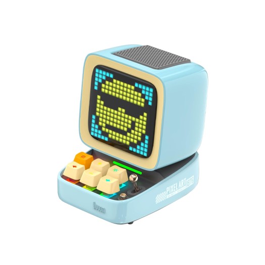 Divoom Ditoo-Pro Retro Pixel Art Game Bluetooth Speaker with 16X16 LED App Controlled Front Screen (Blue)