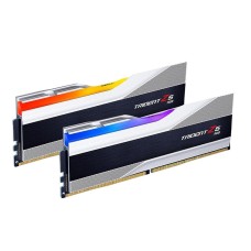 G.SKILL Trident Z5 RGB Series (Intel XMP 3.0) DDR5 RAM 32GB (2x16GB) 6400MT/s CL32-39-39-102 1.40V Desktop Computer Memory UDIMM - Metallic Silver