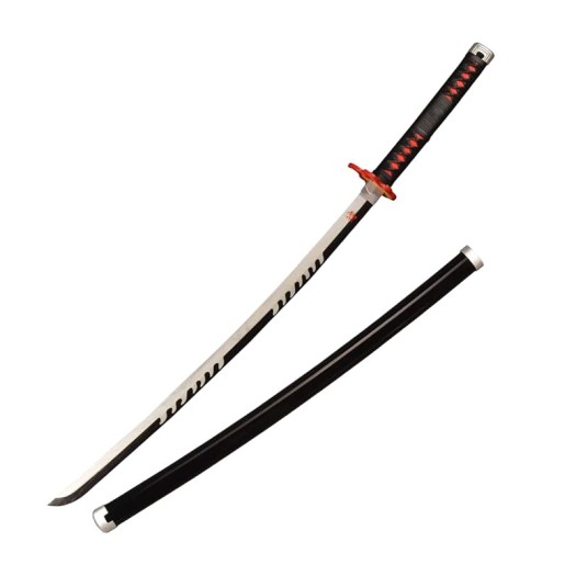 Demon Slayer 1/6 Size 10'' Kamado Tanjirou Sword Samurai Sword Katana Knife Game Collection Sword Toys Sword Party Supplies Gift Sword Metal Room Decoration Sword