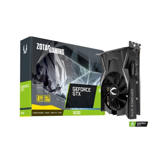 GPU - Zotac Gaming GeForce GTX 1630 Graphics Card, 4GB GDDR6 64 Bit Memory, 512 Cuda Cores, 12 Gbps Memory Clock, 1785 MHz Engine Clock, PCI Express 3.0, Open GL4.6 | ZT-T16300F-10L